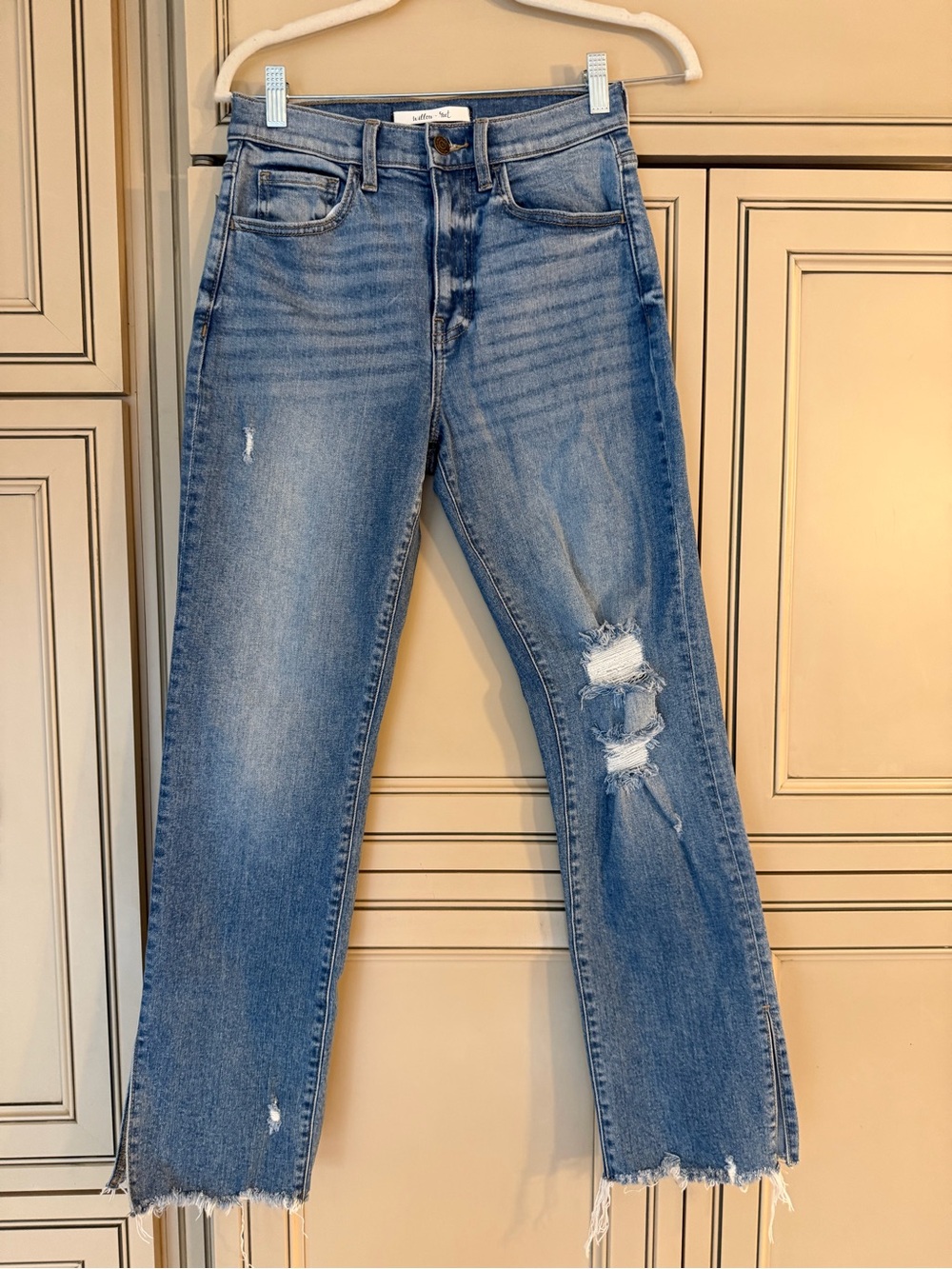 New Willow & Root BUCKLE Distressed Washed Cropped Denim Jeans High Rise Stretch